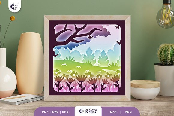 Download Blooming Spring Garden Light Box SVG - Spring garden light box Collection