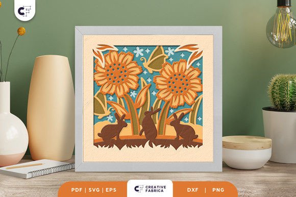 Download Rabbit on a Spring Garden Light Box SVG - Spring garden light box Collection